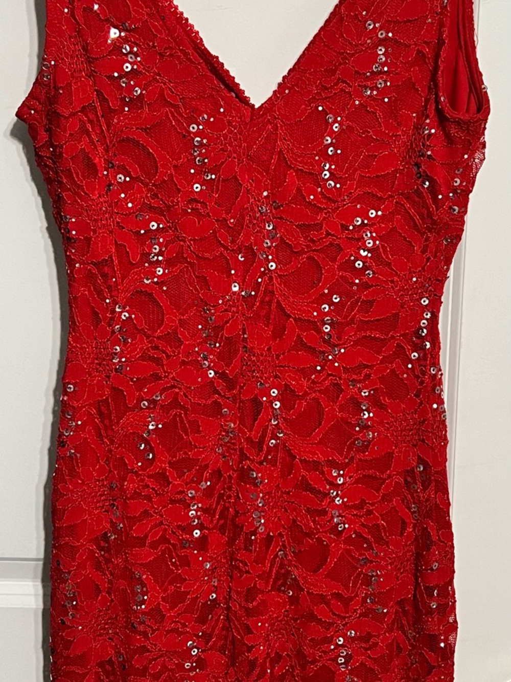 Ruby Rox - Red Sequin Lace Dress - Picture 2 of 3